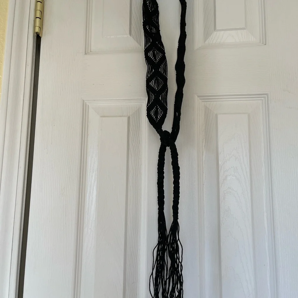 Boho Black macramé belt-OS